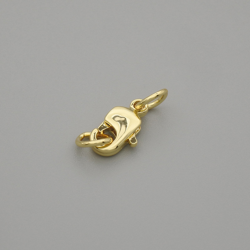 Cierre mosquetón dorado de 12×5 mm ±