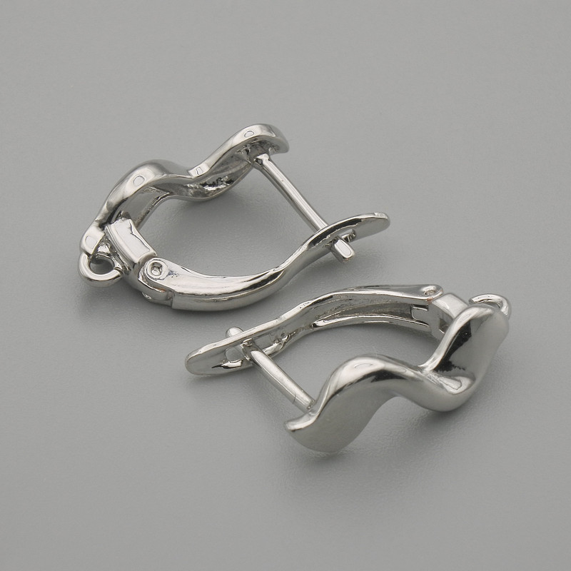 Ganchos para pendientes de metal plateado 17x6 mm ± par