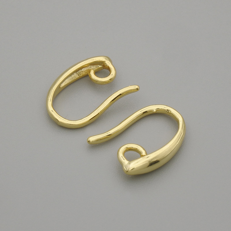 Ganchos para pendientes dorados de metal 14×2 mm - par