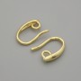 Ganchos para pendientes dorados de metal 14×2 mm - par