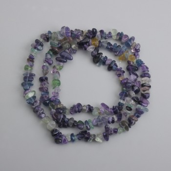 Cuentas de fluorita en fragmentos, diámetro 5–12×3–6 mm, 5 mm±, longitud 78 cm