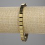 Pulsera de hematita en cubos dorada 18 cm