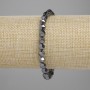Pulsera de hematita facetada, diámetro 6 mm ±, longitud 18 cm ±, elástica