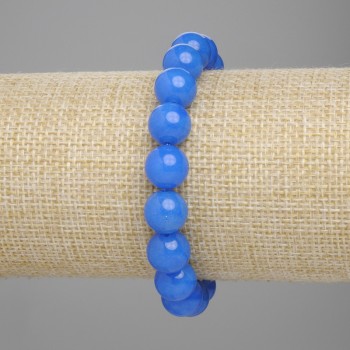 Pulsera de apatita con bolas lisas, diámetro 10 mm ±, longitud 18 cm ±, elástica
