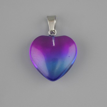 Colgante Corazón de cuarzo tonalizado 20×20 mm ±, longitud 30 mm ±