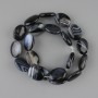 Cuentas de ágata ovaladas planas de 19,5–20×15 mm, 38 cm ± en hilo