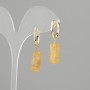 Pendientes de citrino en cilindro, diámetro 18×8 mm ±, longitud 37 mm ±