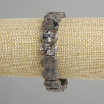 Pulsera de howlita con eslabones lisos, diámetro 14×10 mm ±, longitud 18 cm ±, elástica