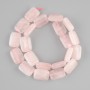 Cuentas de cuarzo rosa rectangulares 18×13-13,5 mm