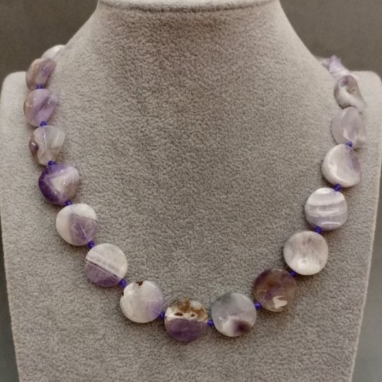 Collar de amatista, longitud 48 cm+