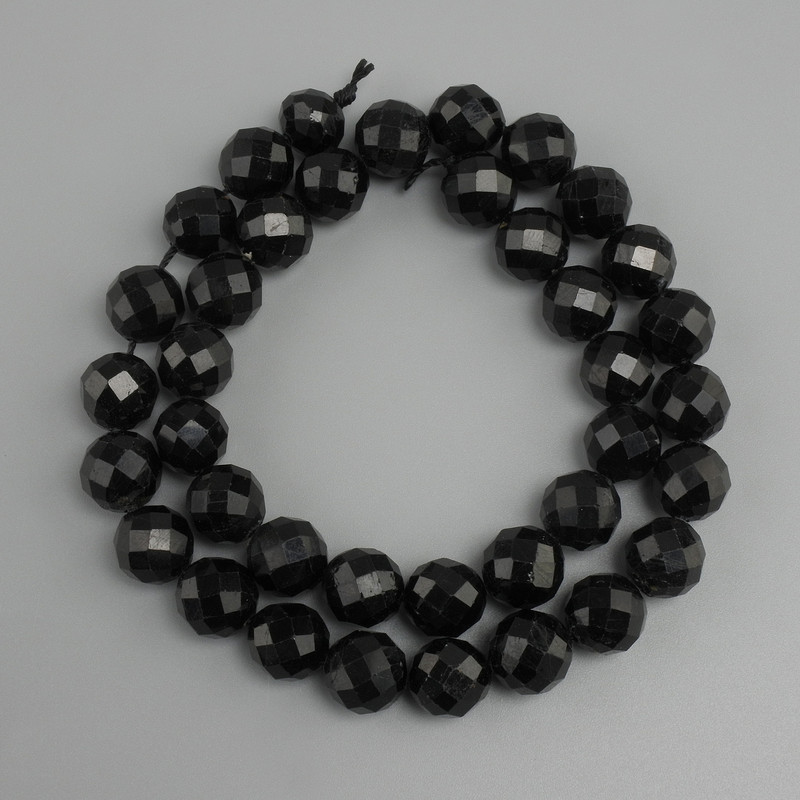 Cuentas facetadas de turmalina, bola de 10 mm, longitud 38 cm ±