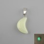 Colgante Luna de ónix verde con brillo, 11×18×5×28 mm+