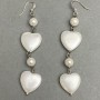 Pendientes perla Mallorca corazón 16mm+-, longitud 78mm+