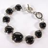 Rebaja. Pulsera de ágata con montura lisa, piedra redonda de 20, 16 y 15 mm, longitud 18–21 cm