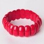 Pulsera de eslabones rectangulares 2x1 cm, coral prensado
