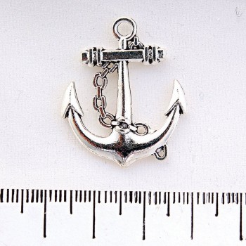 Accesorios: Colgante con ancla y cadena 27×27 mm, juego de 6 unidades