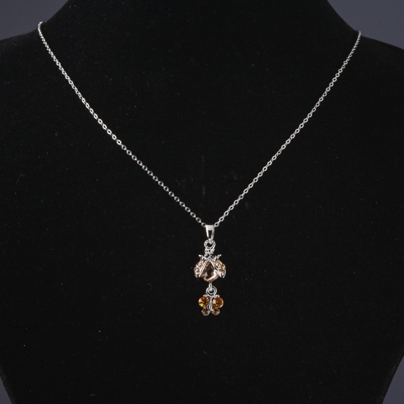 Colgante en cadena con mariquita, longitud 55 cm, longitud 3,5 cm