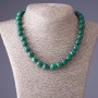 Collar de malaquita (prensado), longitud 44 cm, diámetro 12 mm