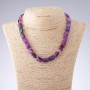 Collar de ágata en tonos morados, cuentas rectangulares de 10×14 mm, longitud 44 cm