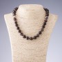 Collar de ágata en tonos marrones, cuentas lisas, diámetro 12 mm, longitud 45 cm