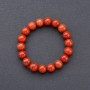 Pulsera elástica de piedra natural jaspe rojo, cuentas lisas de 10 mm de diámetro