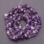 Cuentas de amatista naturales en chips, diámetro 7×3 mm (±), longitud 80 cm+