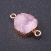 Conector «Nieve Rosa» color dorado L1 mm, diámetro 14 mm, plástico