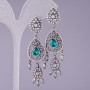Pendientes con cristales verdes "La Belleza Oriental", longitud 6,5 cm