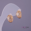 Pendientes Xuping, diámetro 7 mm, longitud 15 mm, color dorado