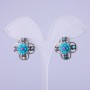 Pendientes azules 'Aster' de 22 mm de diámetro