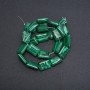 Cuentas de malaquita prensadas en rectángulo, 13×18×4 mm, hilo, 39 cm