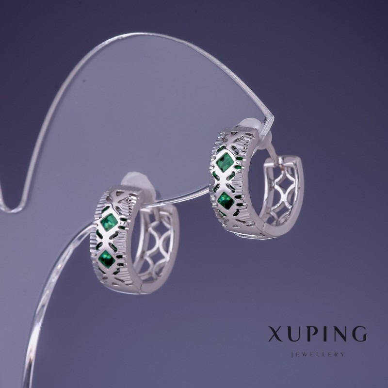 Pendientes Xuping 6x14 mm con rodio