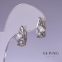 Pendientes Xuping con circonias blancas 17×8 mm, baño de rodio