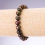 Pulsera con ojo de buey, ojo de tigre y ojo de halcón, 8 mm, en banda elástica