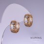 Pendientes Xuping 11×7 mm rodio, baño de oro de 18 quilates