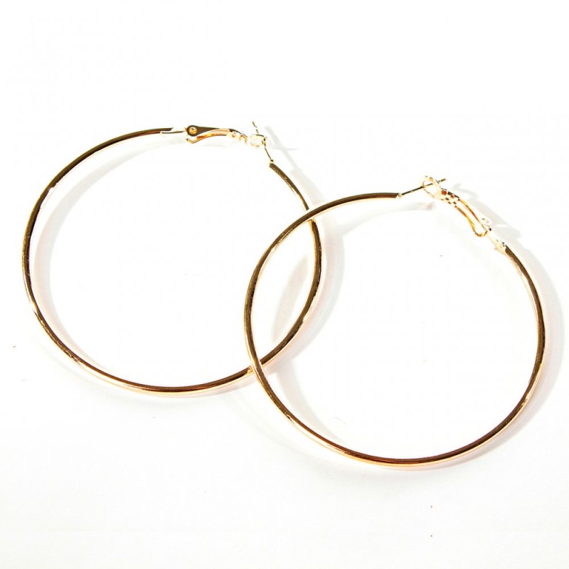 Pendientes de aro dorados, diámetro 7 cm