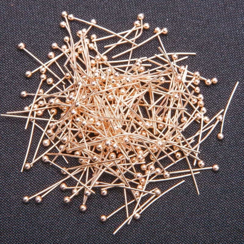 Accesorio de alfiler con cabeza bola dorada, longitud 40 mm, 390 g
