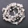 Cuentas de cuarzo rutilado natural 'peludo', cuarzo blanco en hilo, grano de 5–8 mm (±), longitud 85 cm