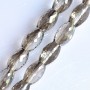 Cuentas facetadas de cristal gris plateado, diámetro 8×12 mm, hilo de 70 cm