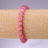 Pulsera rosa de ojo de gato con cuentas lisas, diámetro 8 mm, longitud 18 cm, en elástico