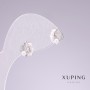 Pendientes de tachuela Xuping rodio Labios con cristales blancos 7x10 mm