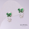 Pendientes Xuping «Mariposas» con piedras verdes de 15×9 mm, rodiados
