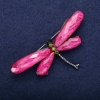 ¡Rebaja! Broche mariposa con alas de color frambuesa, 70x35 mm, metal plateado