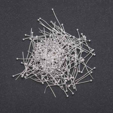 Alfileres con cabeza de bola, metal claro, 20 mm, 10 g