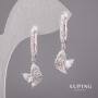 Pendientes Xuping con piedras blancas 8x29 mm rodio