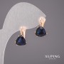 Pendientes Xuping con piedras azules 10×17 mm, baño de oro 18K