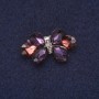 Broche «Lazo» con cristales, metal plateado 17×30 mm