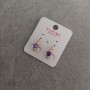 Pendientes Xuping con piedras moradas 6x17 mm, baño de oro 18K