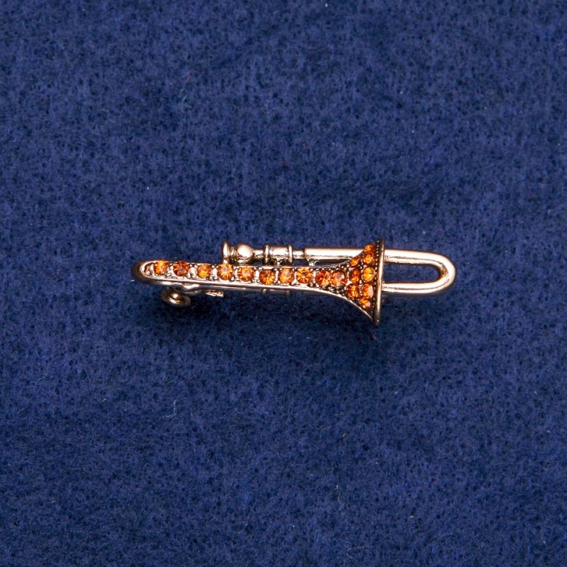 Broche 'Tubo con cristales amarillos'