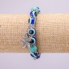 Pulsera-amulet de turquesa con ojos azules, diámetro 10(±)mm, longitud 18 cm, con inserciones y colgante «Estrella de mar»